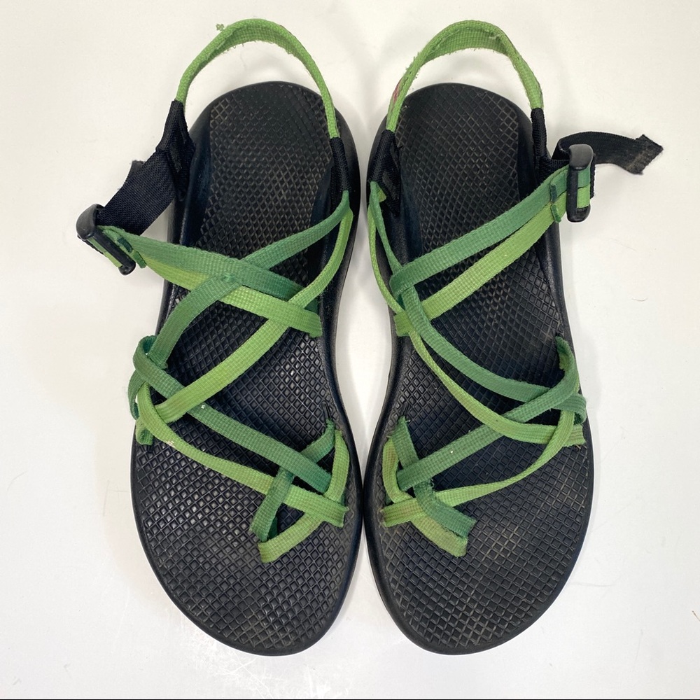 Chaco Womens Z Strap Sandals Toe Strap Black Green 10